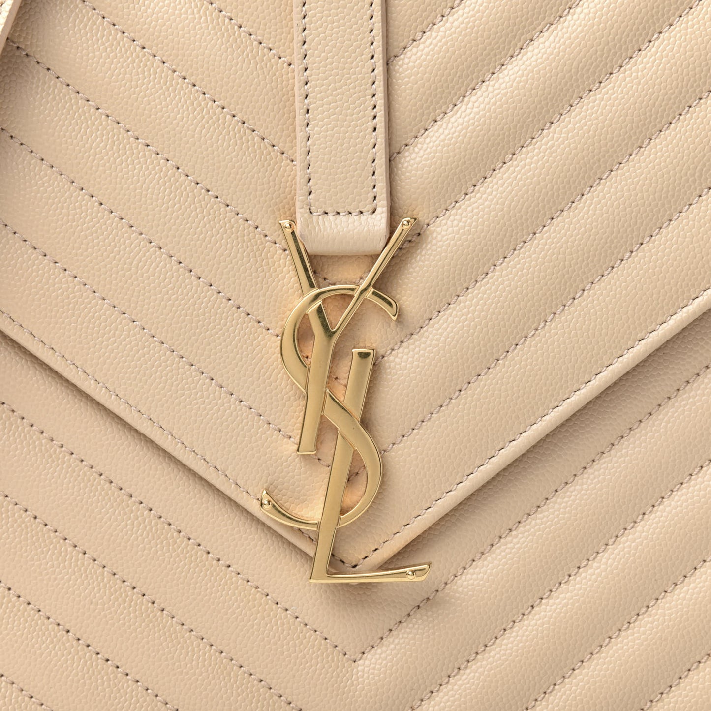 Grain De Poudre Matelasse Chevron Large Monogram Satchel Nude Powder