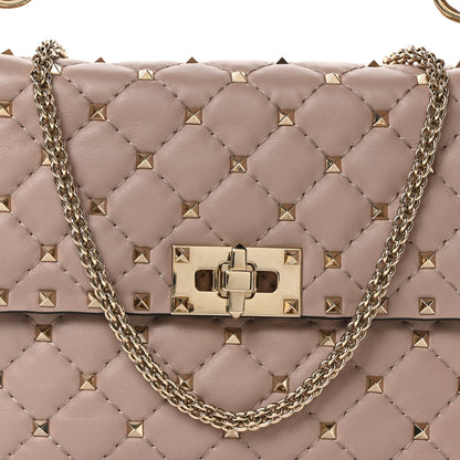Valentino Garavani Lambskin Medium Rockstud Spike Shoulder Bag Poudre 7 of 9