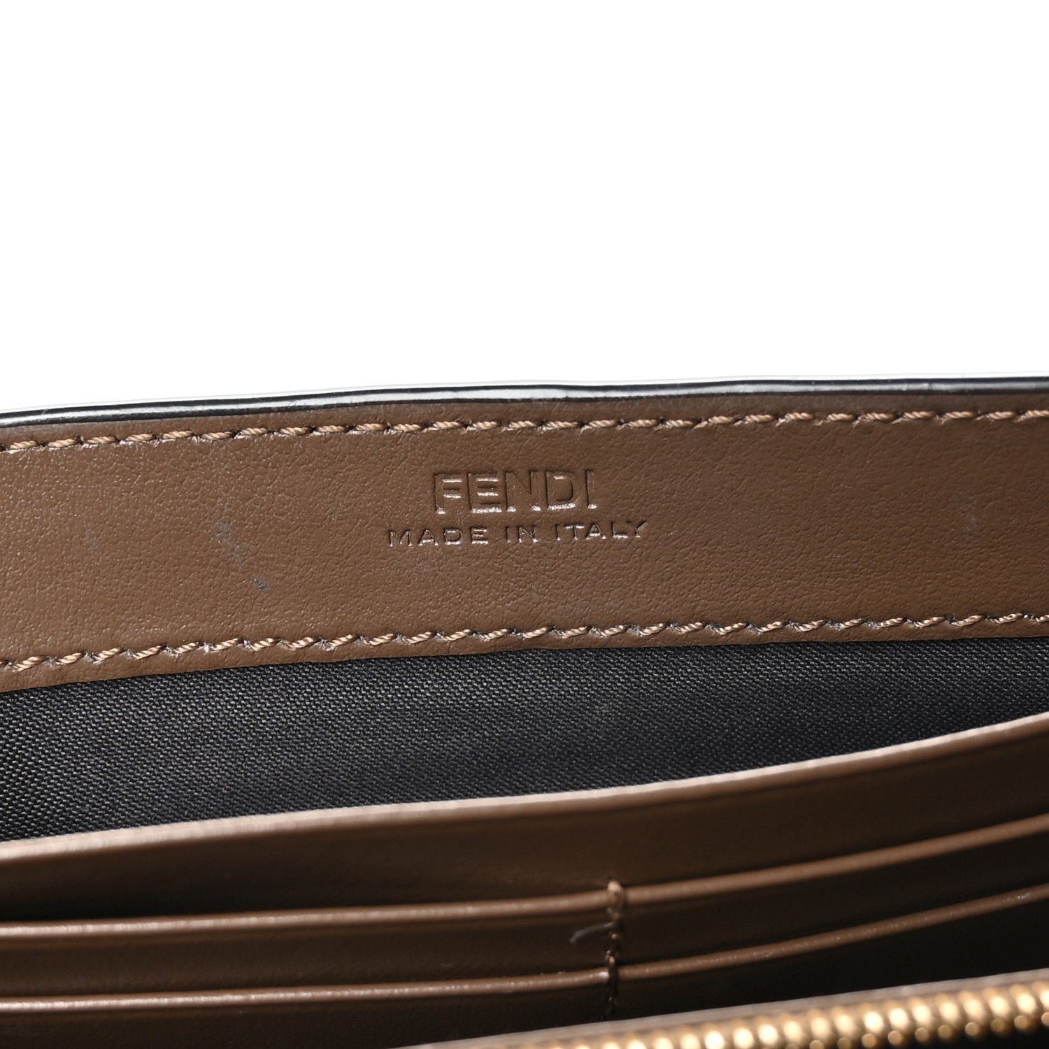 Fendi Vitello Soft F is Fendi Bi-Color FF 1974 Embossed Continental Envelope Wallet On Chain Maya Black 7 of 12