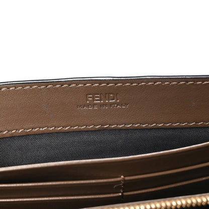 Fendi Vitello Soft F is Fendi Bi-Color FF 1974 Embossed Continental Envelope Wallet On Chain Maya Black 7 of 12