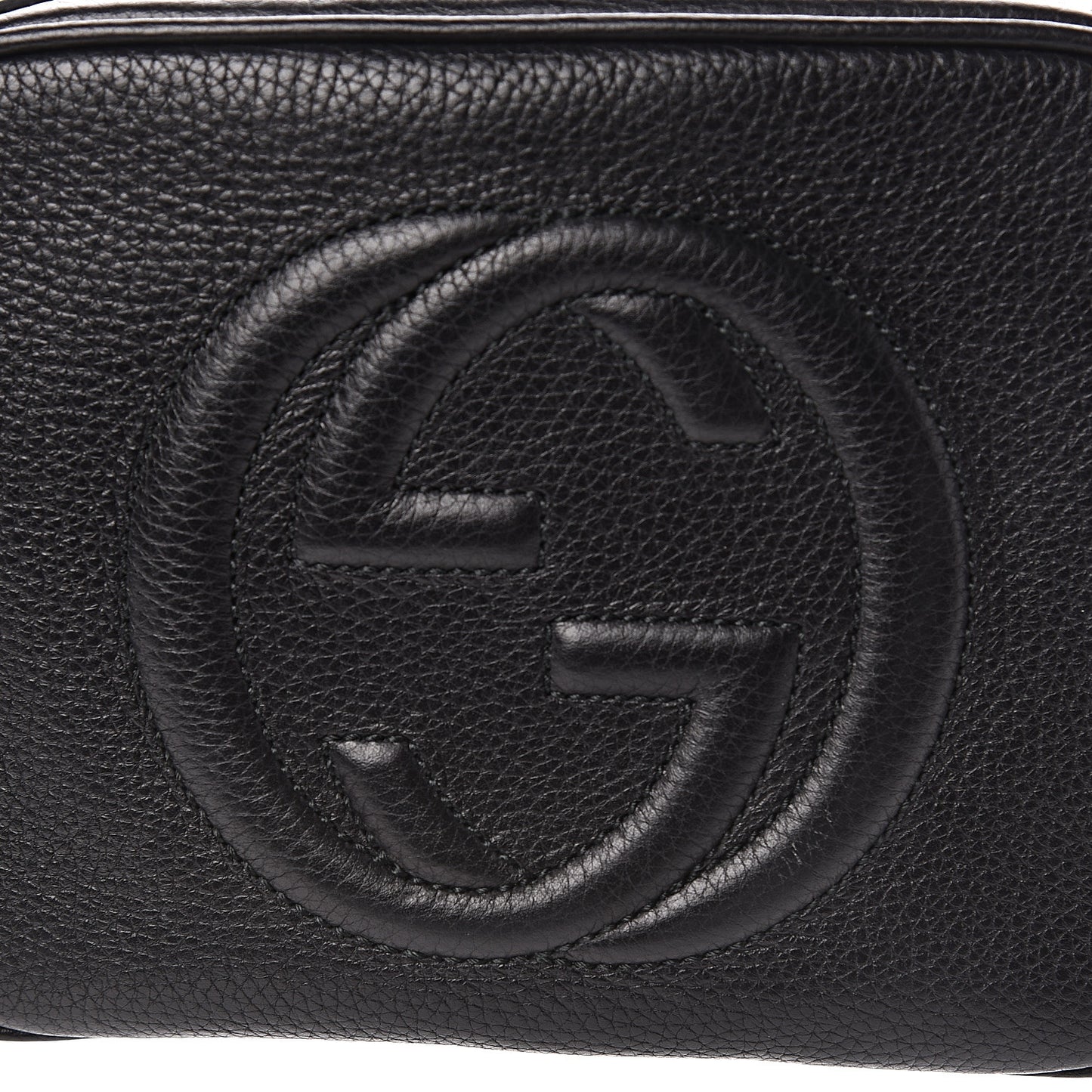 Pebbled Calfskin Small Soho Disco Bag Black