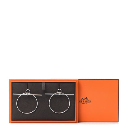 Hermes Sterling Silver MM Loop Earrings 6 of 6