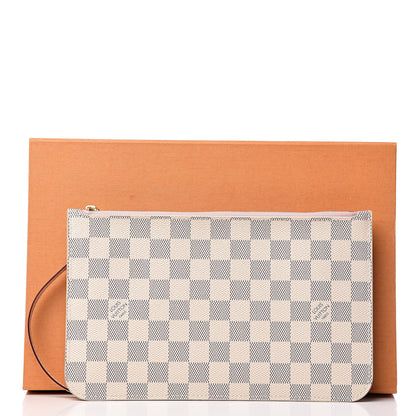 Louis Vuitton Damier Azur Neverfull MM GM Pochette Rose Ballerine 9 of 9