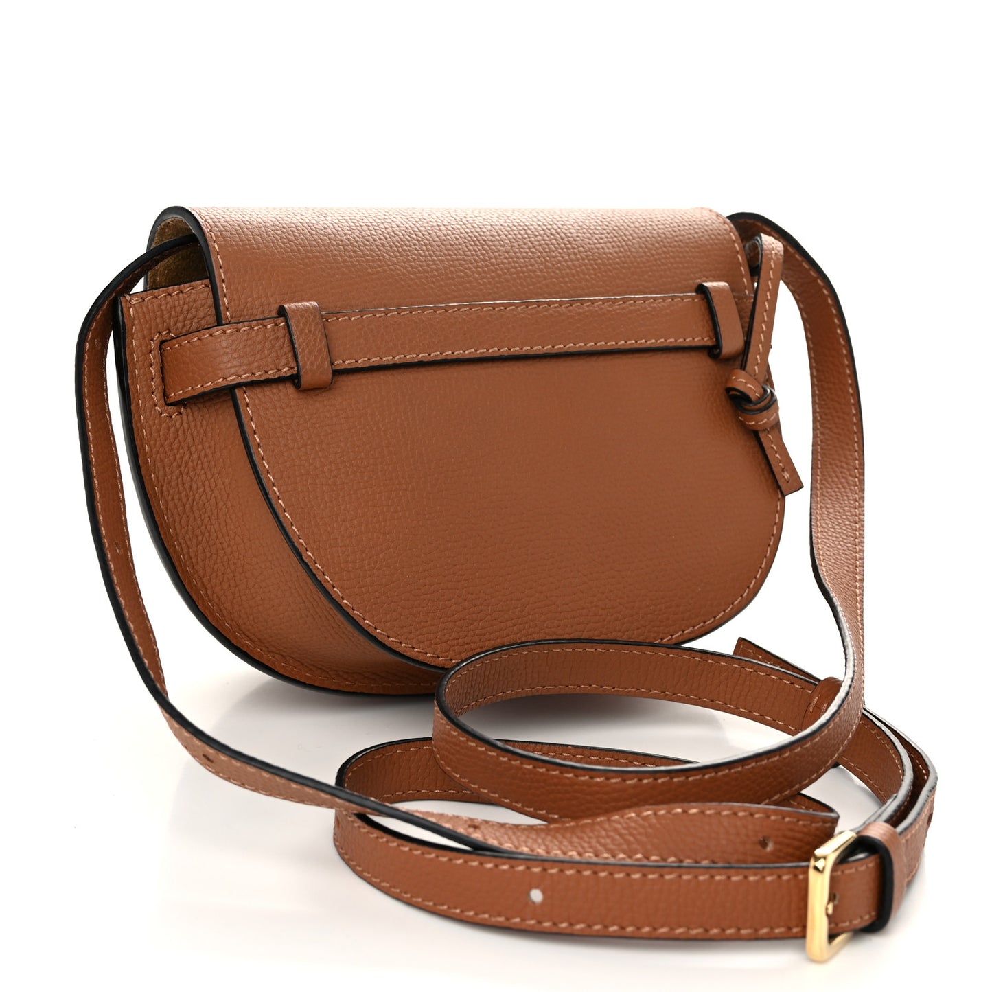 Pebble Grain Calfskin Mini Gate Dual Bag Tan