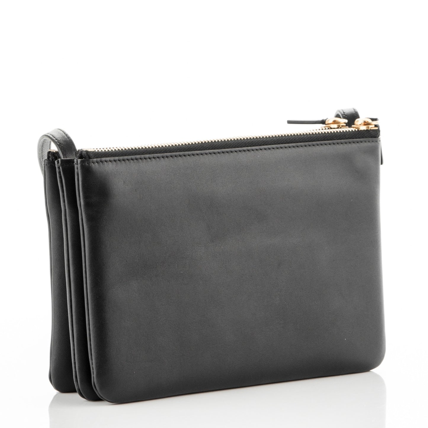Lambskin Small Trio Crossbody Bag Black