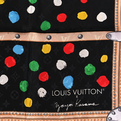 Louis Vuitton X Kusama Silk Wool Painted Dots Scarf Black Multi 2 of 3