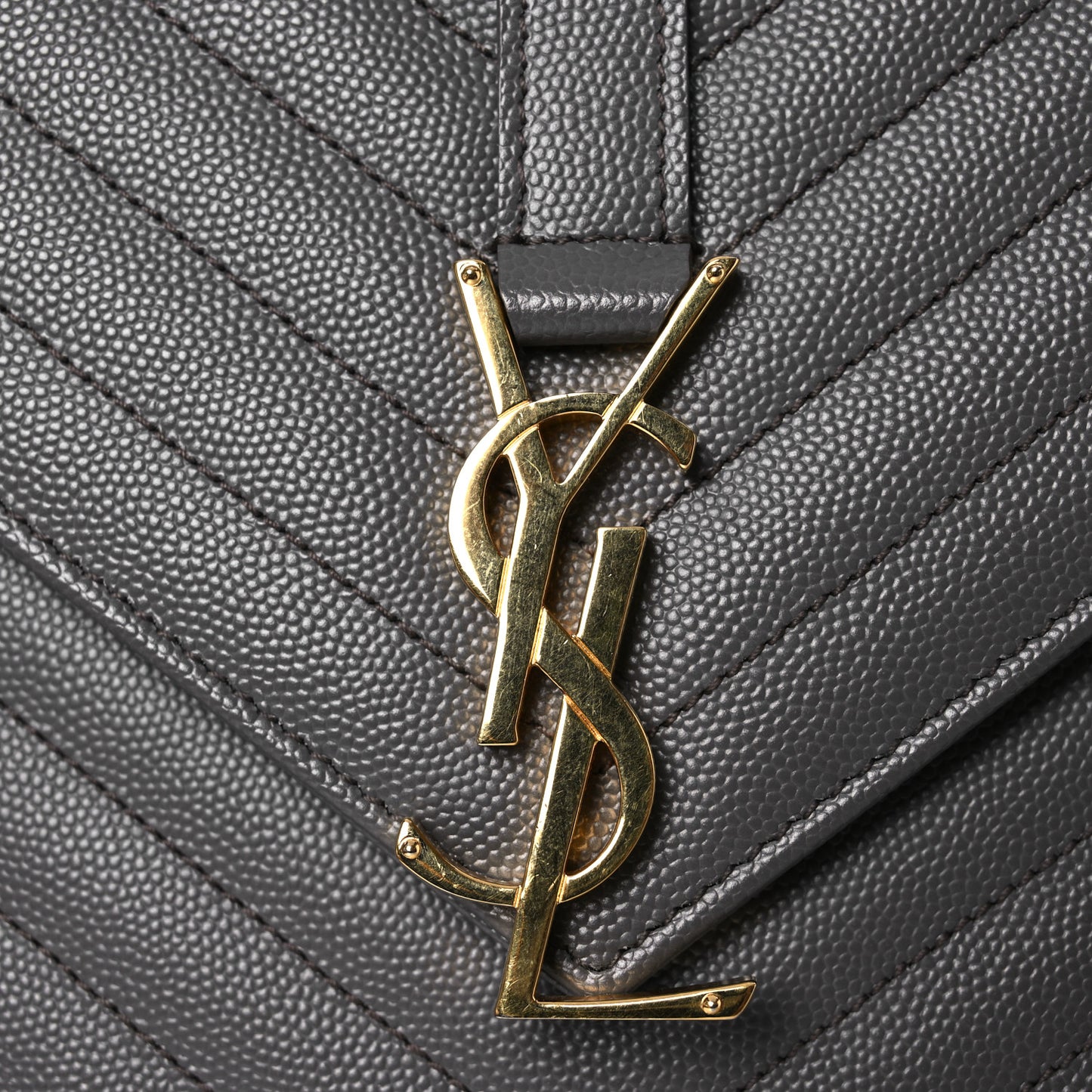 Grain De Poudre Matelasse Chevron Large Monogram Satchel Earth