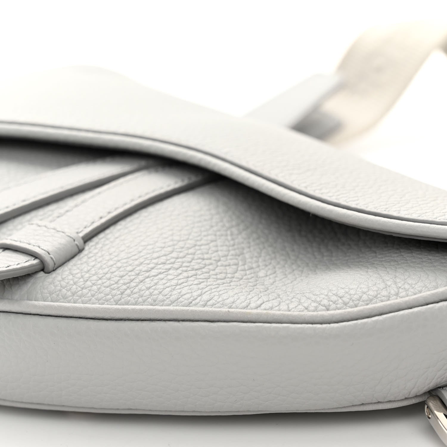 Christian Dior Grained Calfskin Mens Mini Saddle Bag Gray 9 of 9