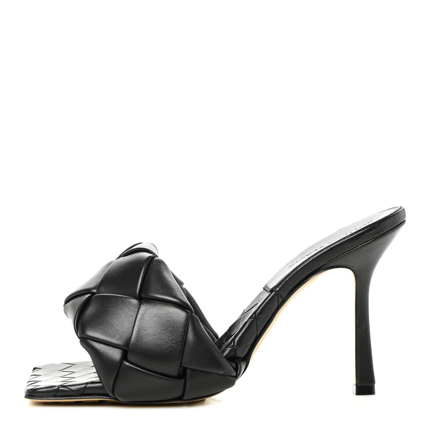 Bottega Veneta Nappa Maxi Intrecciato Lido Mule Sandals 38.5 Black 1 of 8