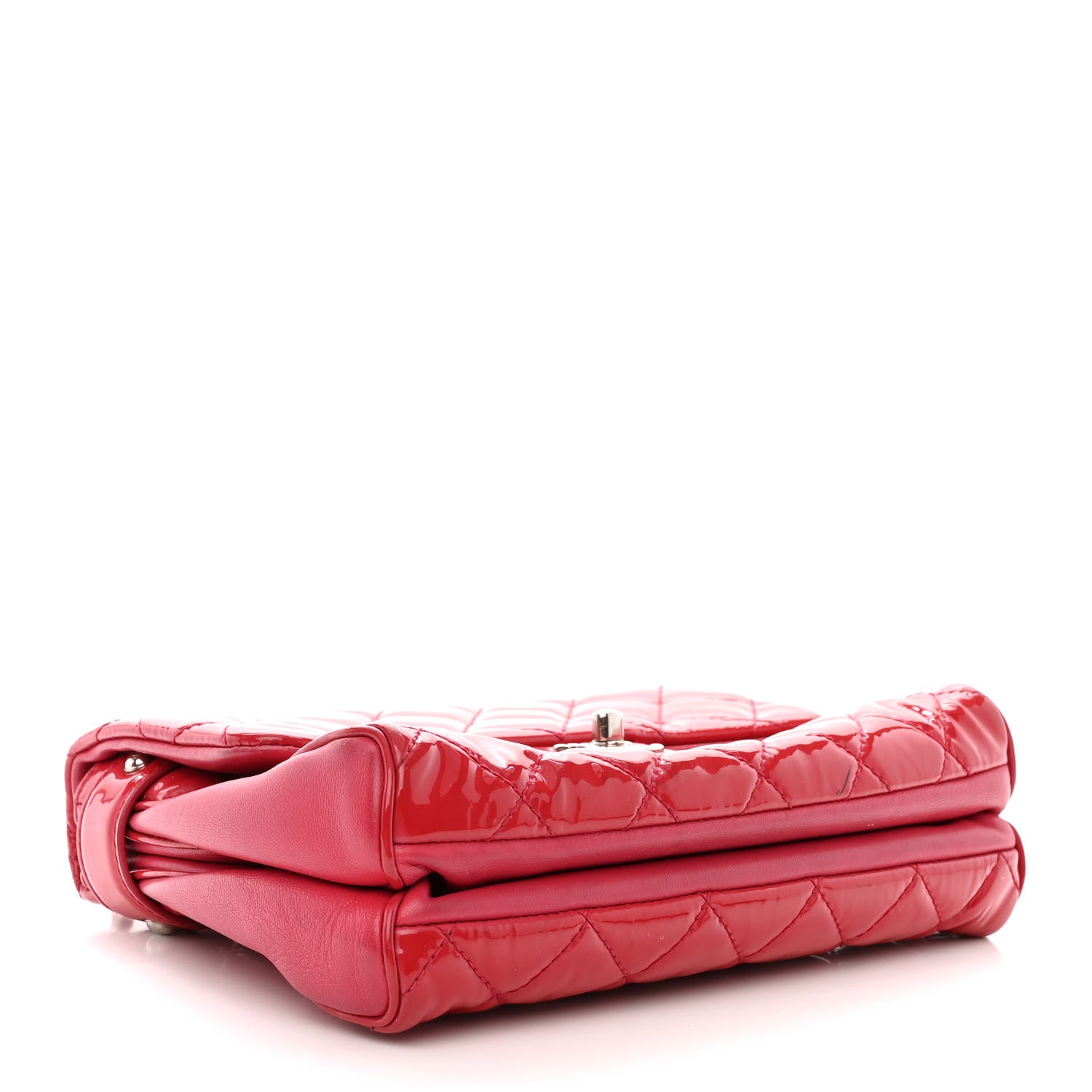 Chanel Patent Quilted Small Rock In Rome Single Flap Dark Pink 4 of 23
