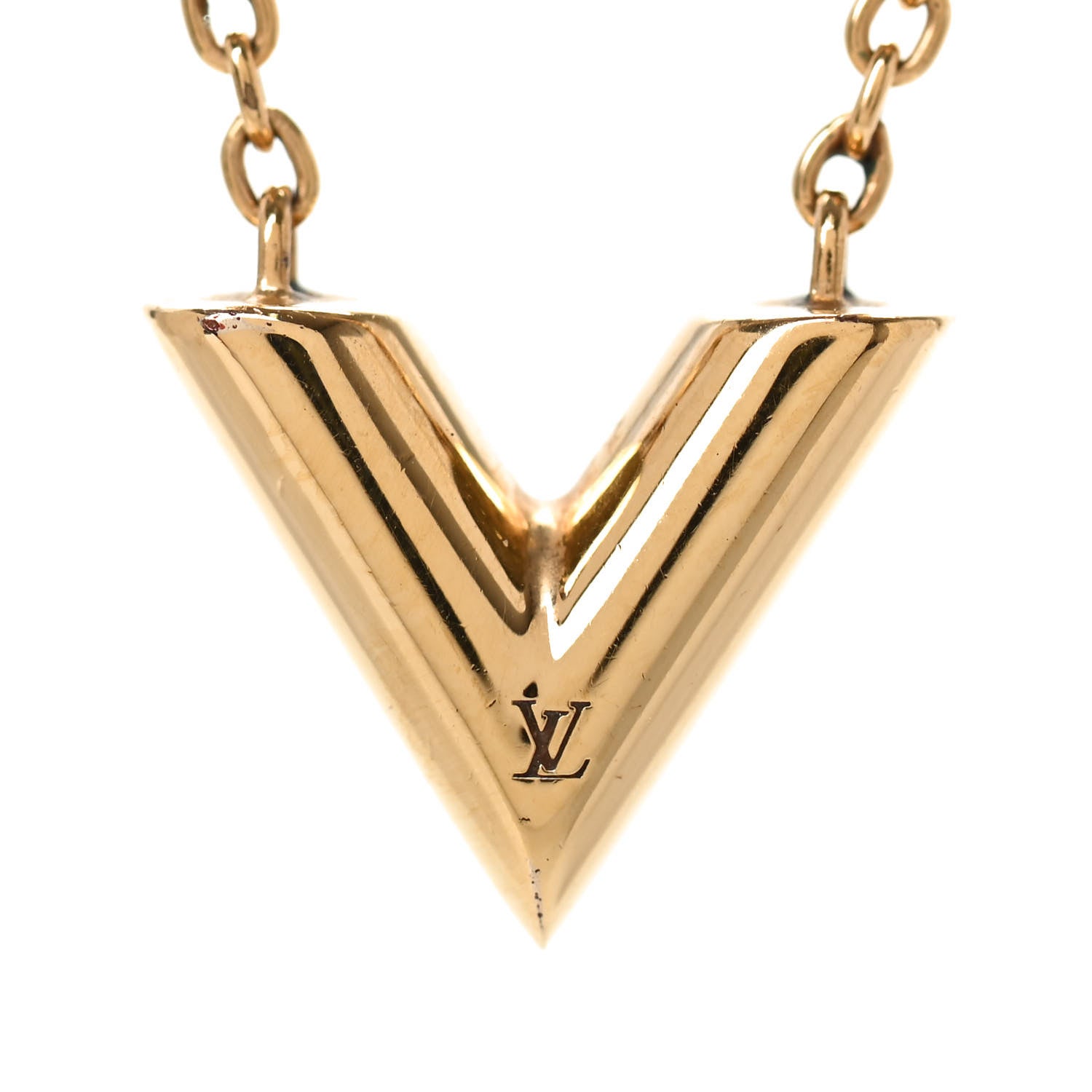 Louis Vuitton Essential V Necklace Gold 4 of 4