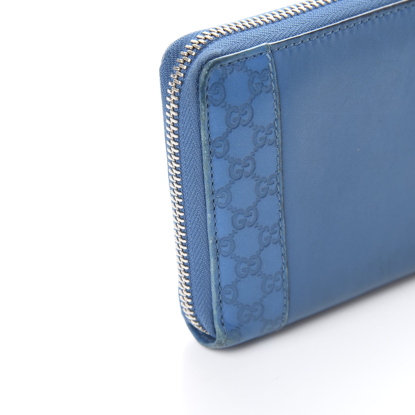 Lambskin Guccissima Long Zip Around Wallet Dark Blue