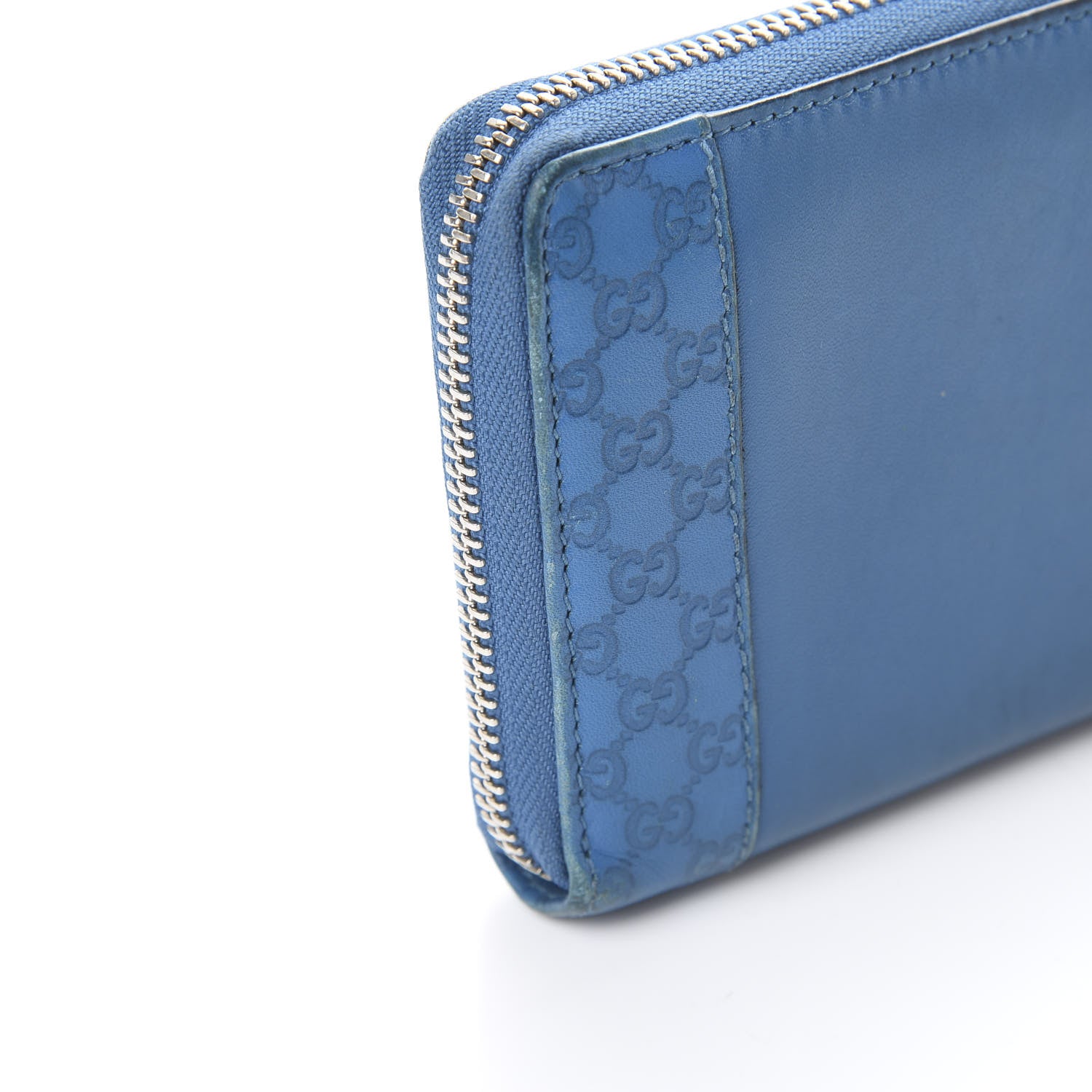 Gucci Lambskin Guccissima Long Zip Around Wallet Dark Blue 9 of 11