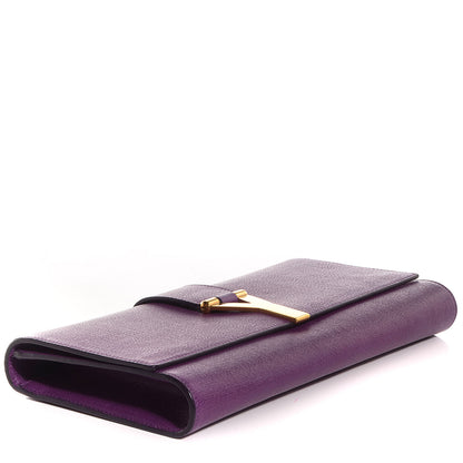 Saint Laurent Textured Leather ChYc Clutch Purple 4 of 7