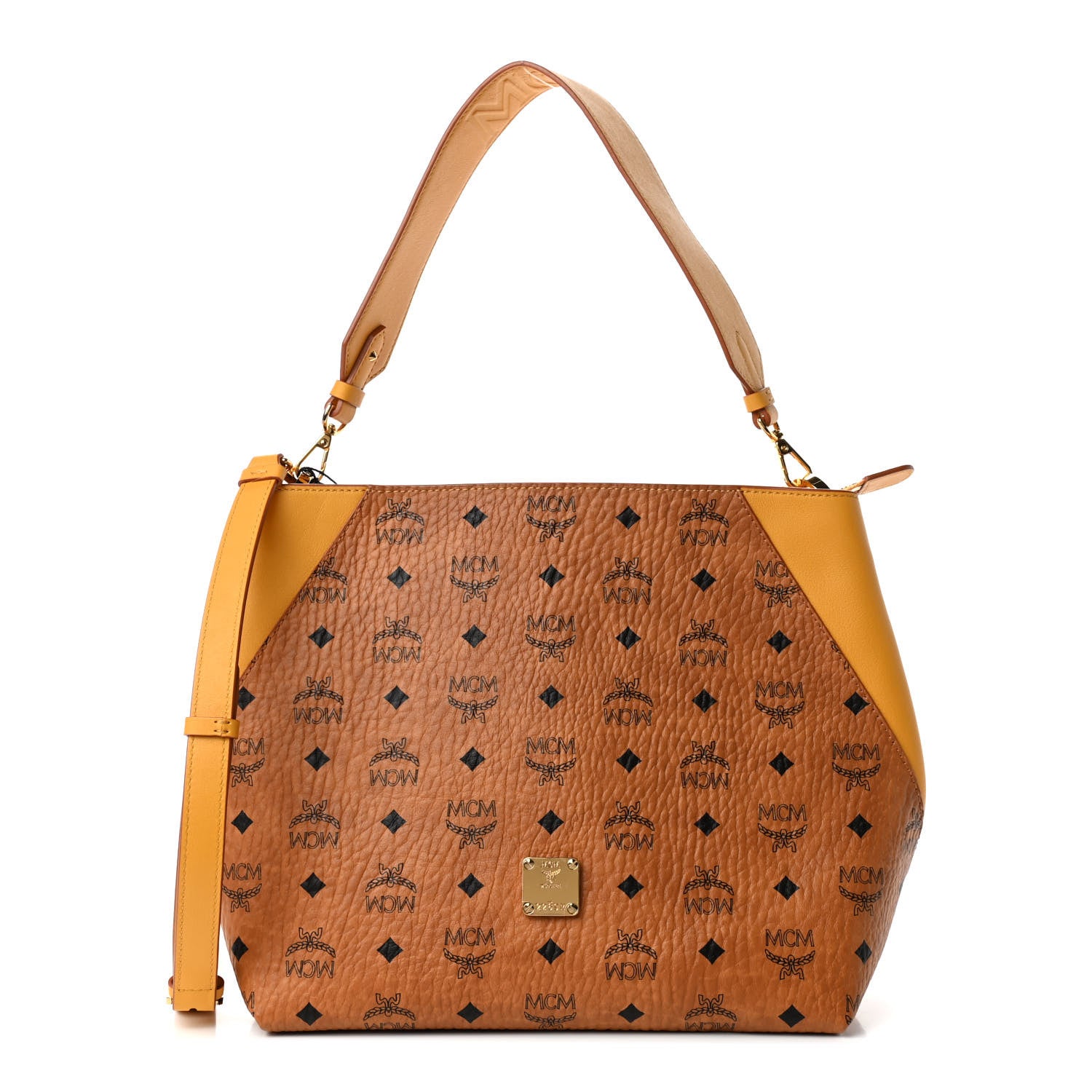 MCM Visetos Medium Klara Hobo Cognac Yellow 1 of 4