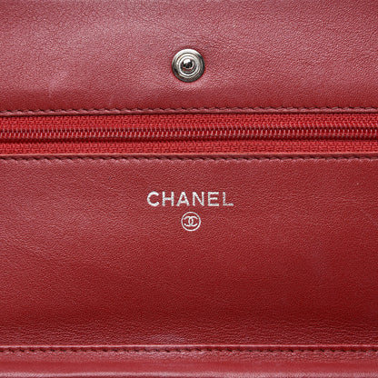 Chanel Caviar Timeless CC Wallet On Chain WOC Red 9 of 12