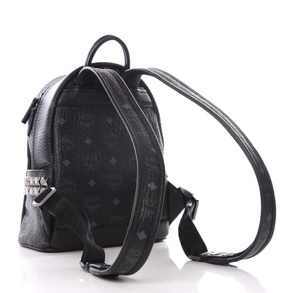 MCM Visetos Side Stud Mini Stark Backpack Black 2 of 9
