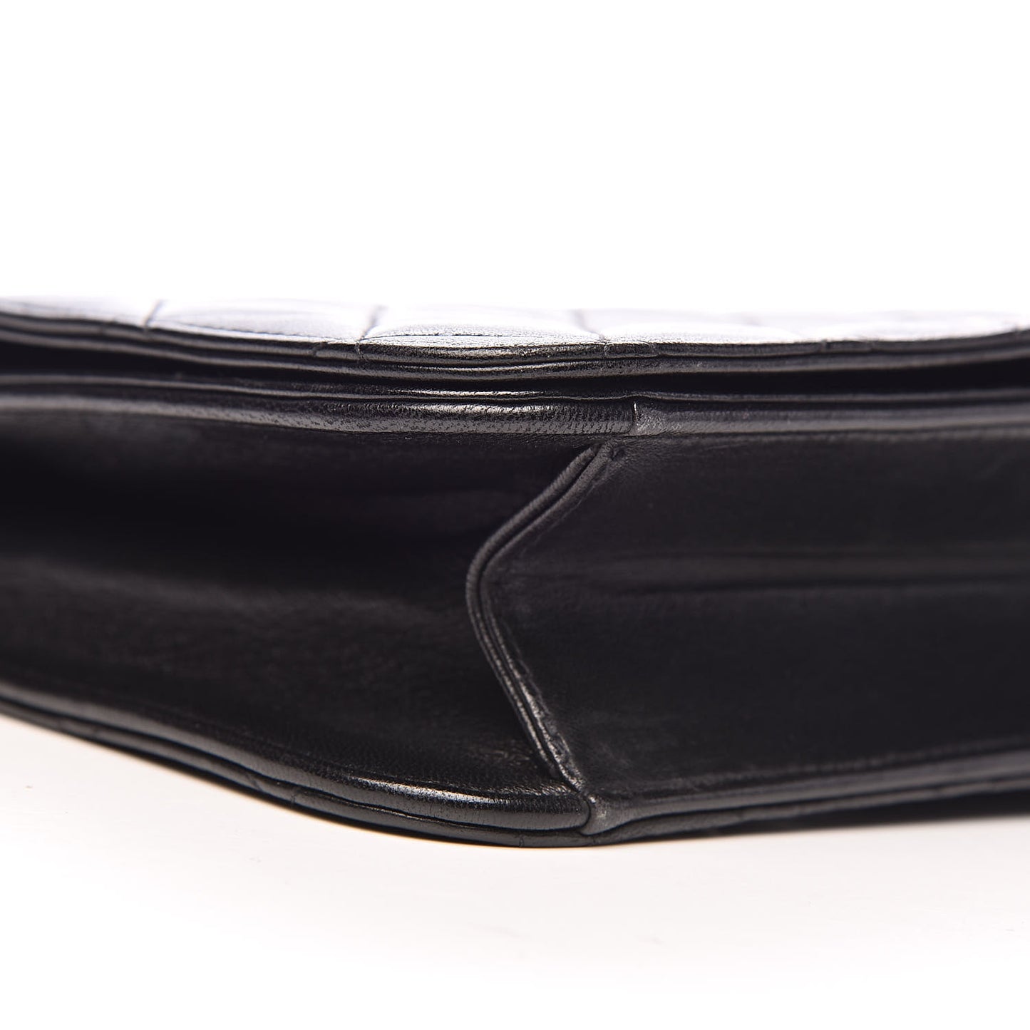 Lambskin Quilted Small Single Flap Black