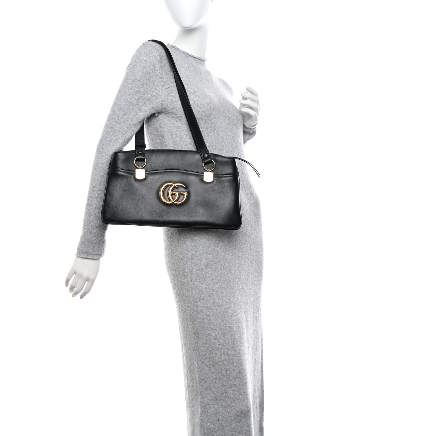 Vitello Palmellato Lux Large Arli Top Handle Bag Black