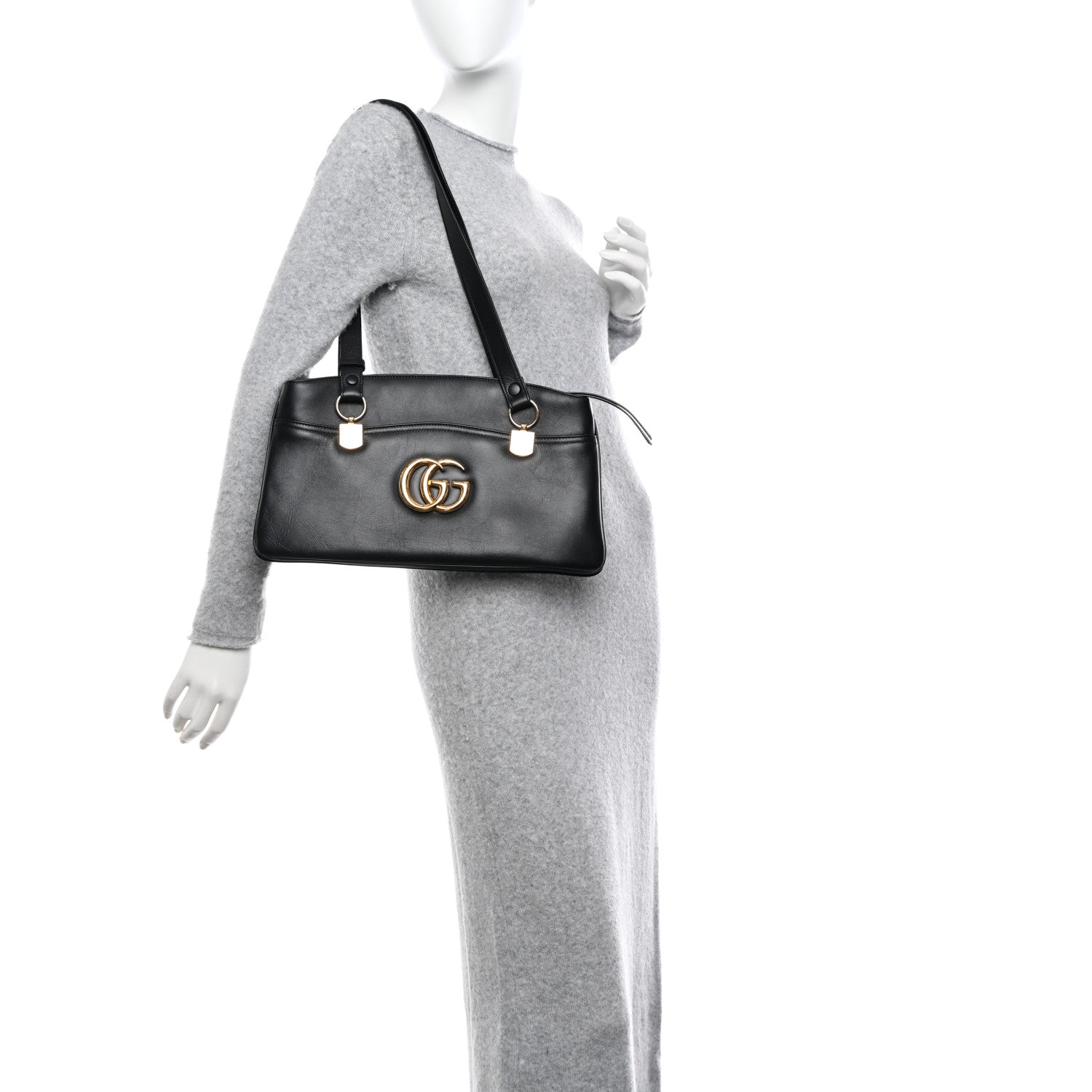 Gucci Vitello Palmellato Lux Large Arli Top Handle Bag Black 2 of 10