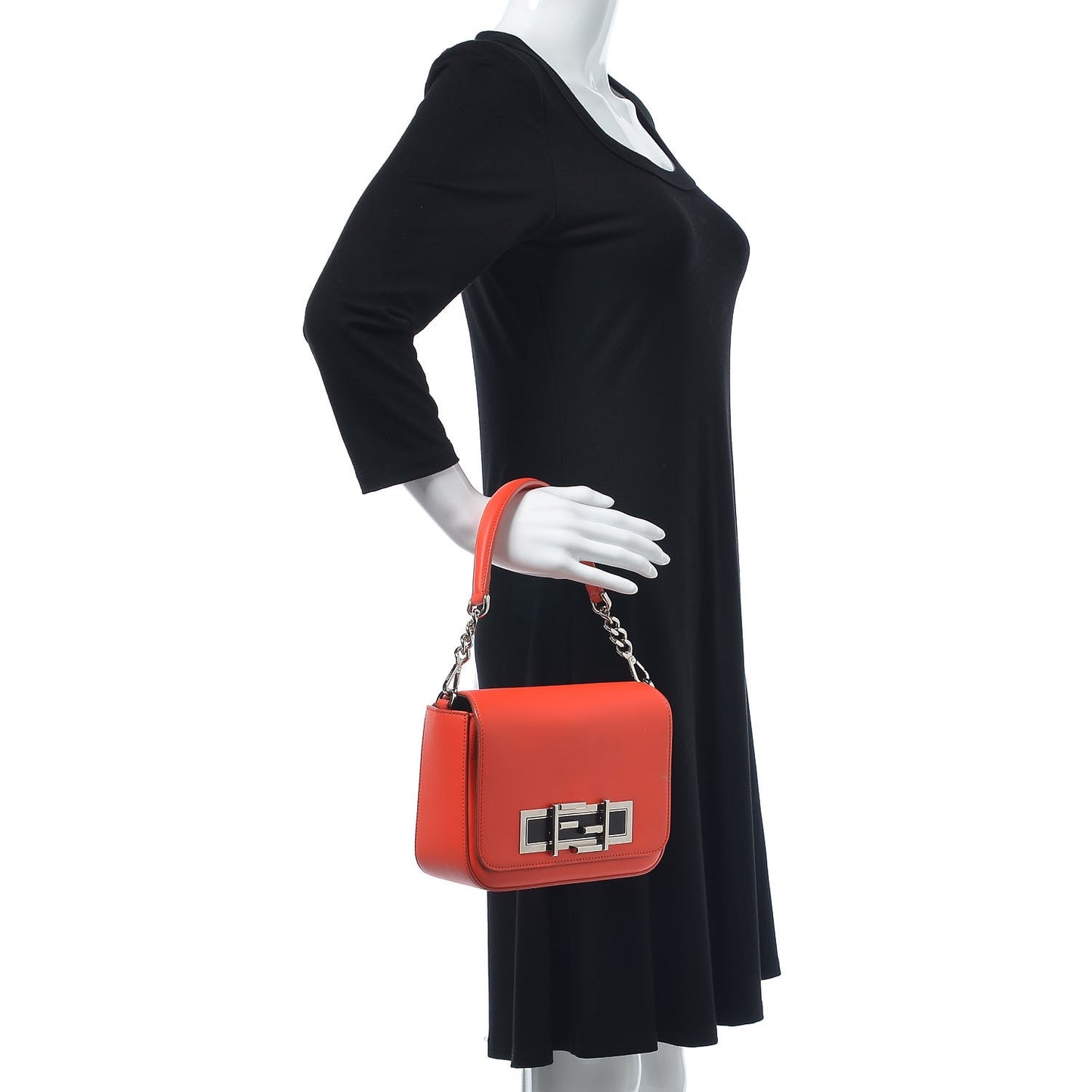 Smooth Calfskin 3Baguette Shoulder Bag Papavero