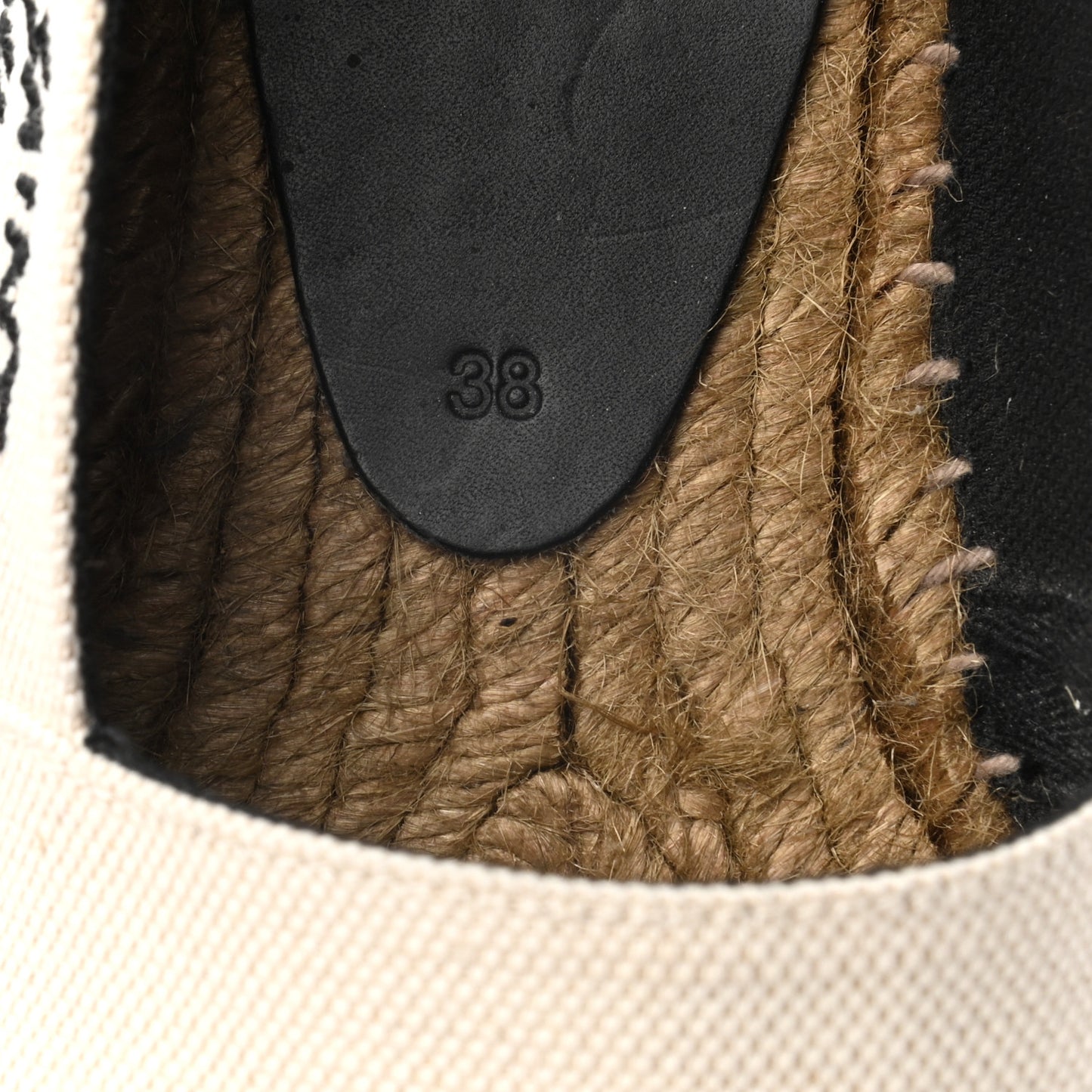 Canvas Elba Logo Embroidered Espadrilles 38 Panna