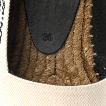 Saint Laurent Canvas Elba Logo Embroidered Espadrilles 38 Panna 8 of 8