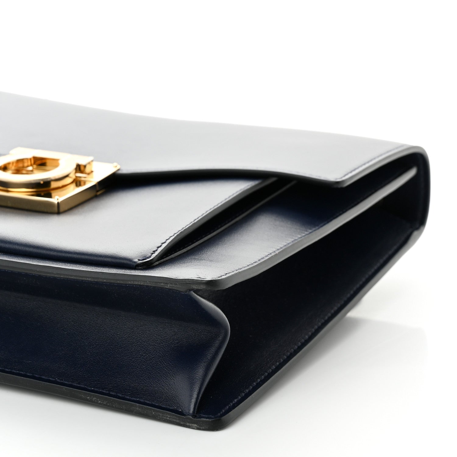 Salvatore Ferragamo Calfskin Marisol Top Handle Shoulder Bag Navy 9 of 10