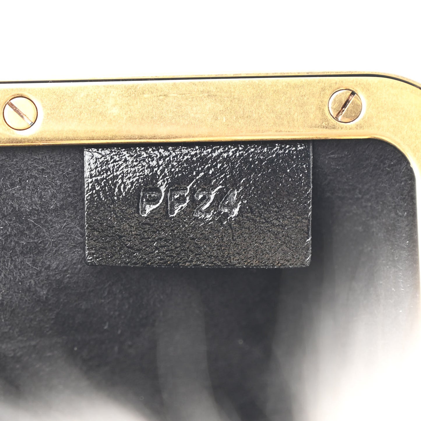 Crackle Patent Shearling Small Lilith Evening Bag Black