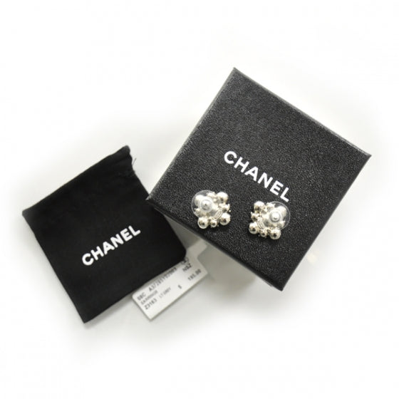 Chanel Swarovski Crystal Earrings Silver 1 of 1