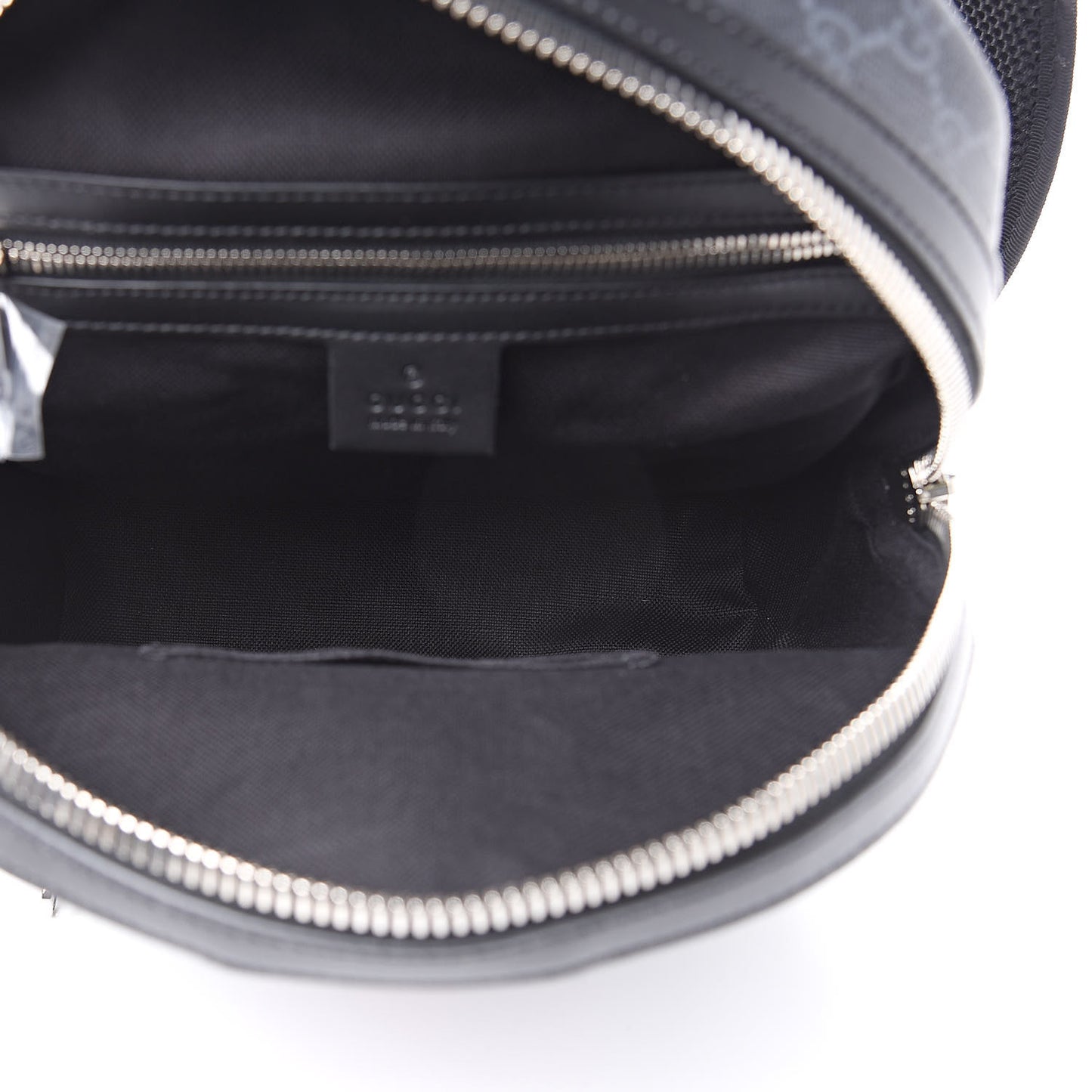 GG Supreme Monogram Appia Calfskin Web Small Day Backpack Black