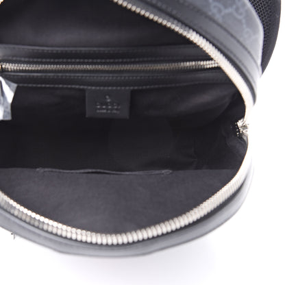Gucci GG Supreme Monogram Appia Calfskin Web Small Day Backpack Black 9 of 10