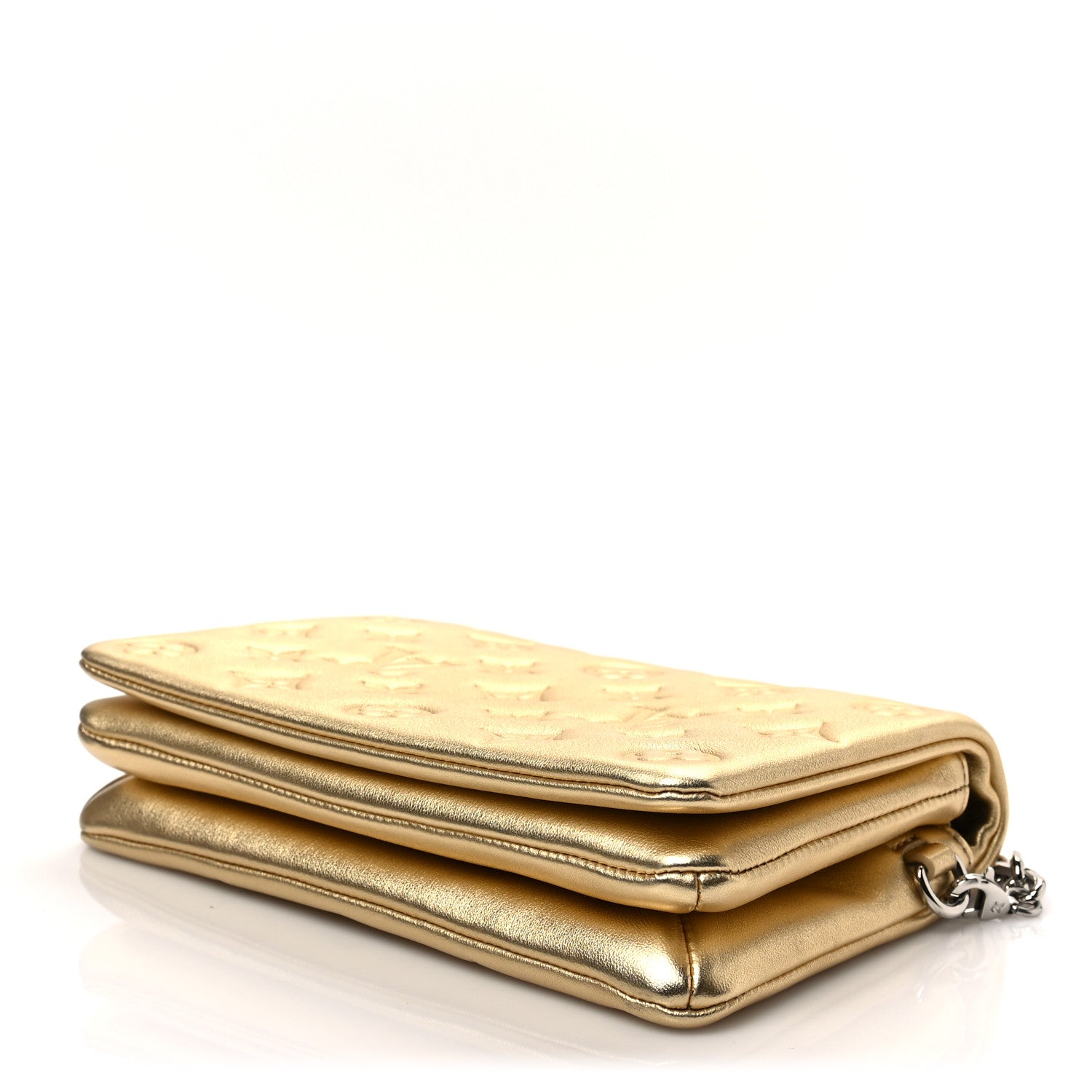 Louis Vuitton Metallic Lambskin Embossed Monogram Pochette Coussin Gold 7 of 7
