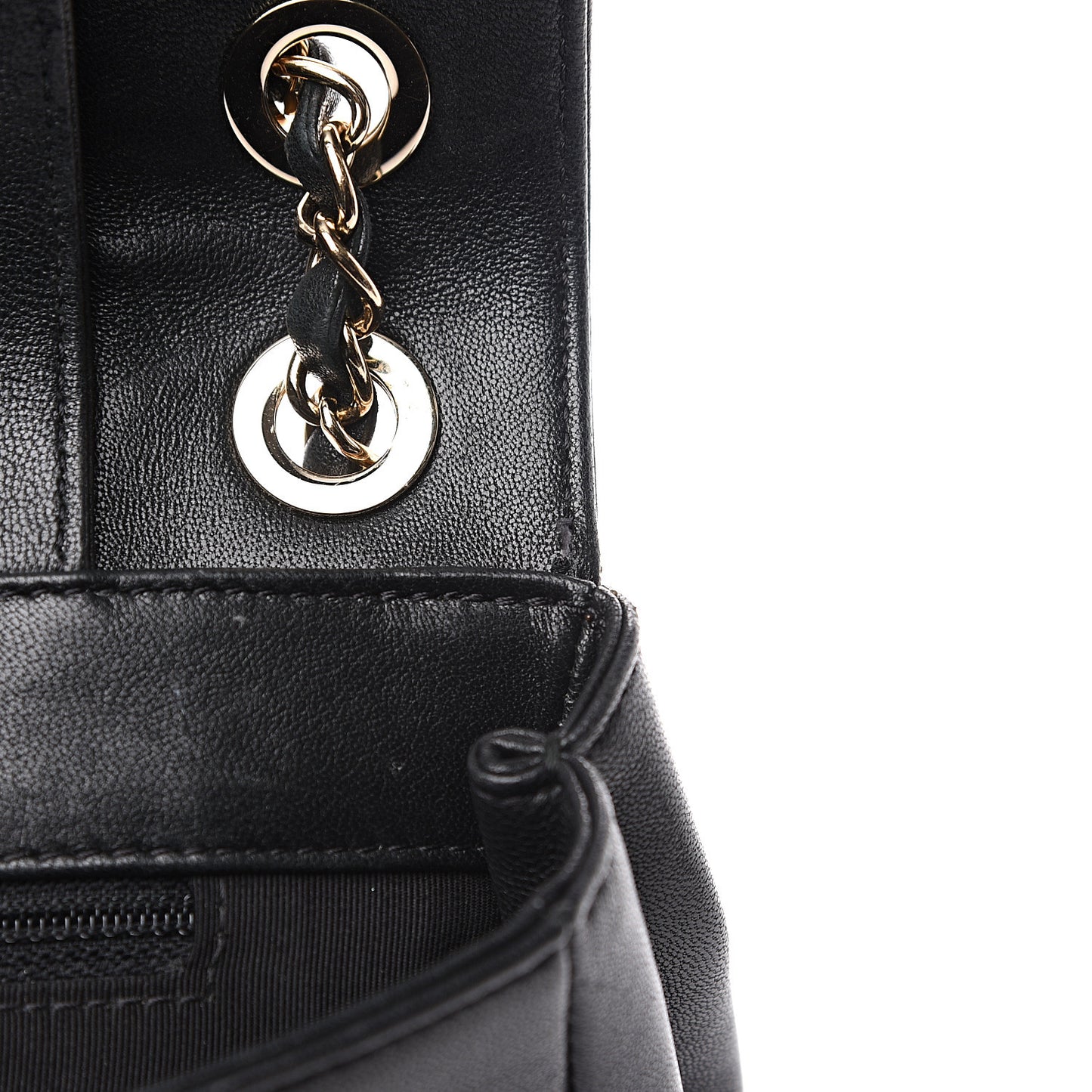Sheepskin Chevron Quilted Vintage Mademoiselle Flap Black