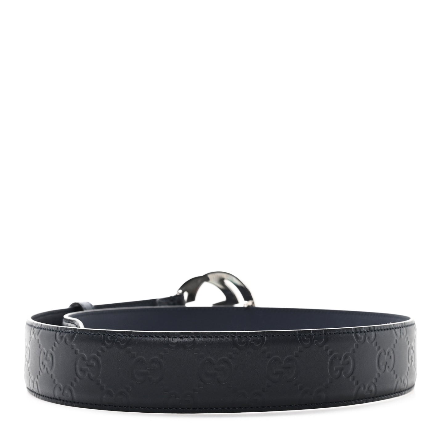 Guccissima Signature Interlocking G 40mm Belt 80 32 Blue