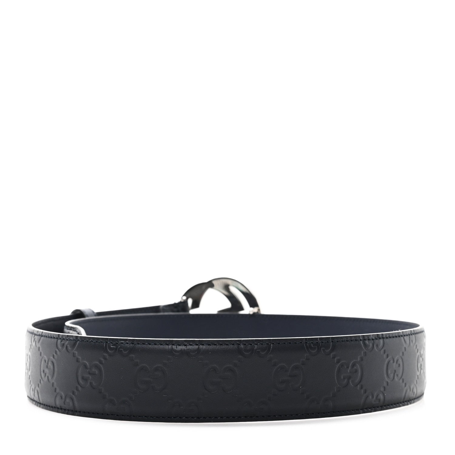 Gucci Guccissima Signature Interlocking G 40mm Belt 80 32 Blue 2 of 5
