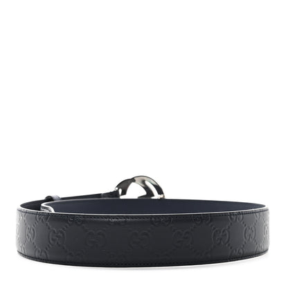 Gucci Guccissima Signature Interlocking G 40mm Belt 80 32 Blue 2 of 5
