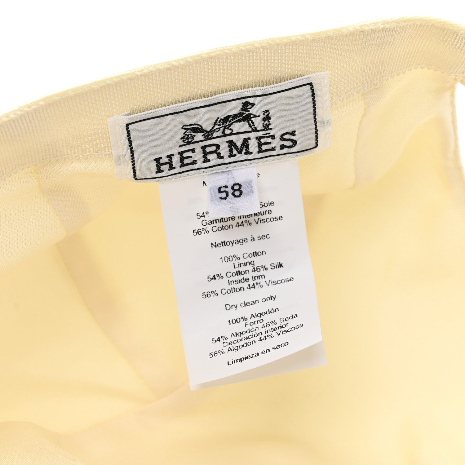 Hermes Cotton Davis Pois Medor Cap 58 Ecru 8 of 9