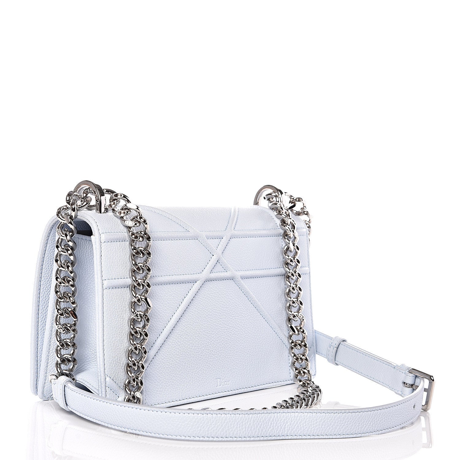 Christian Dior Grained Calfskin Small Diorama Flap Bag Sky Light 2 of 8