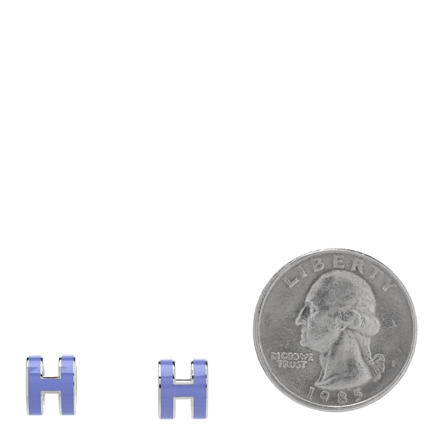 Hermes Palladium Lacquered Mini Pop H Earrings Lilac 2 of 5
