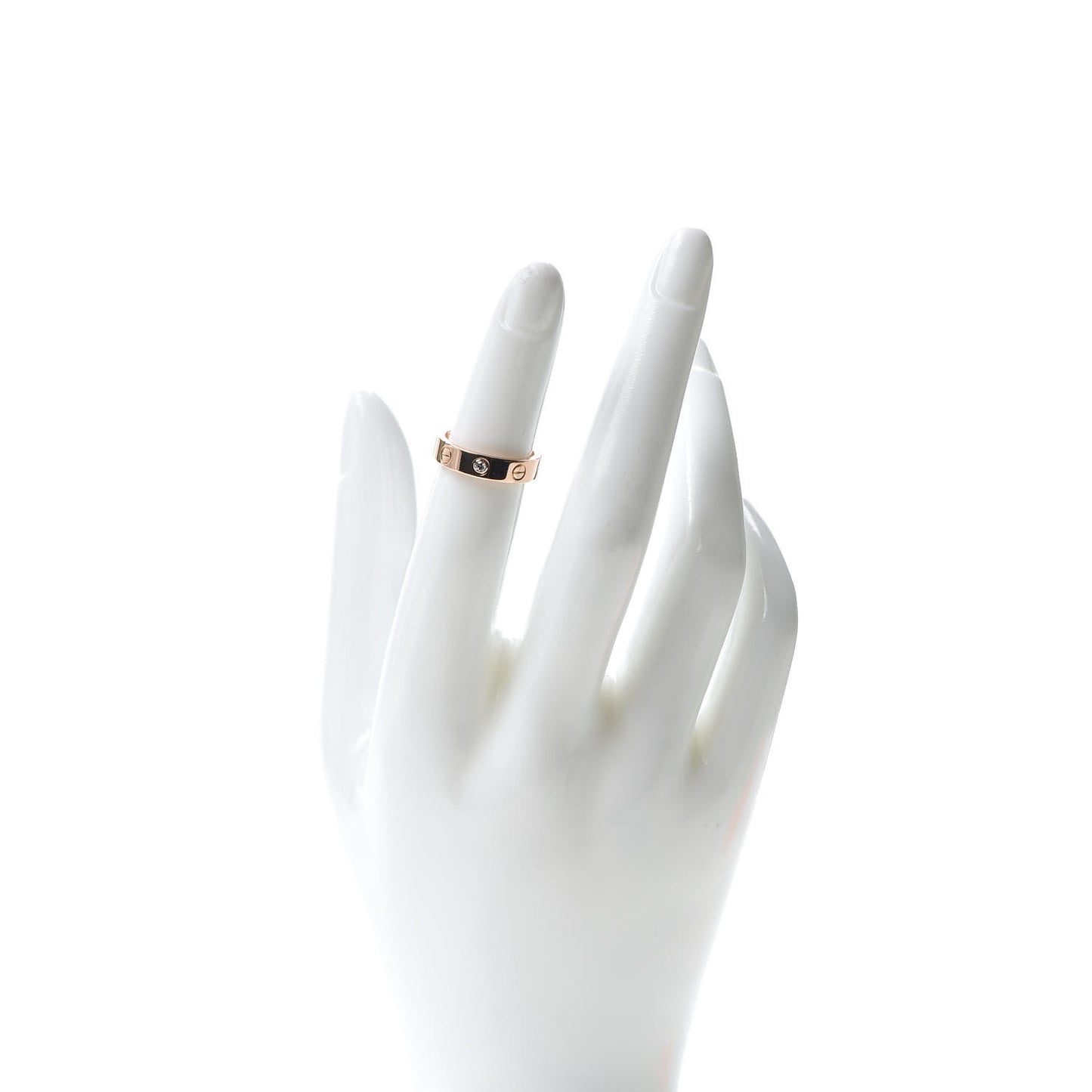18K Pink Gold Diamond 4mm LOVE Wedding Band Ring 47 4