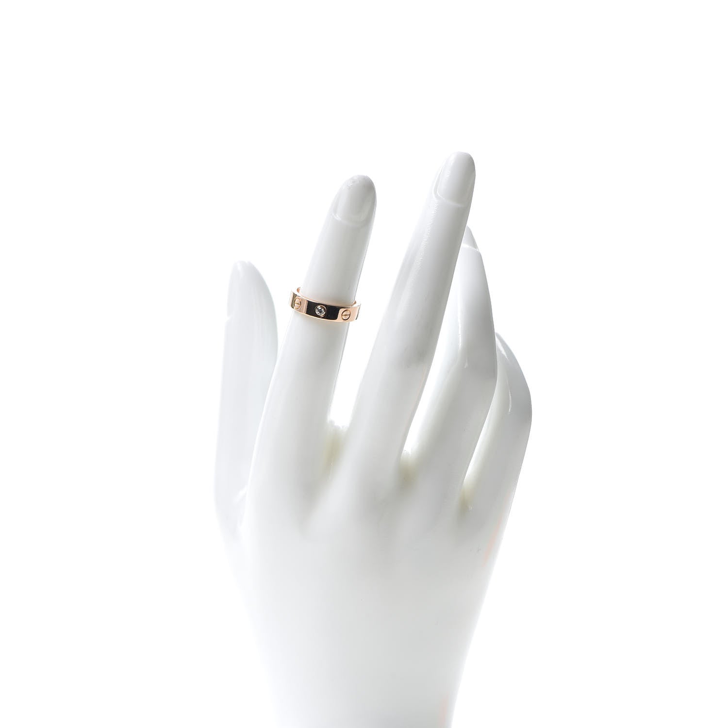 Cartier 18K Pink Gold Diamond 4mm LOVE Wedding Band Ring 47 4 2 of 4