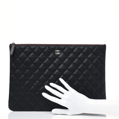 Chanel Caviar Quilted Large Cosmetic Case Black 2 of 9
