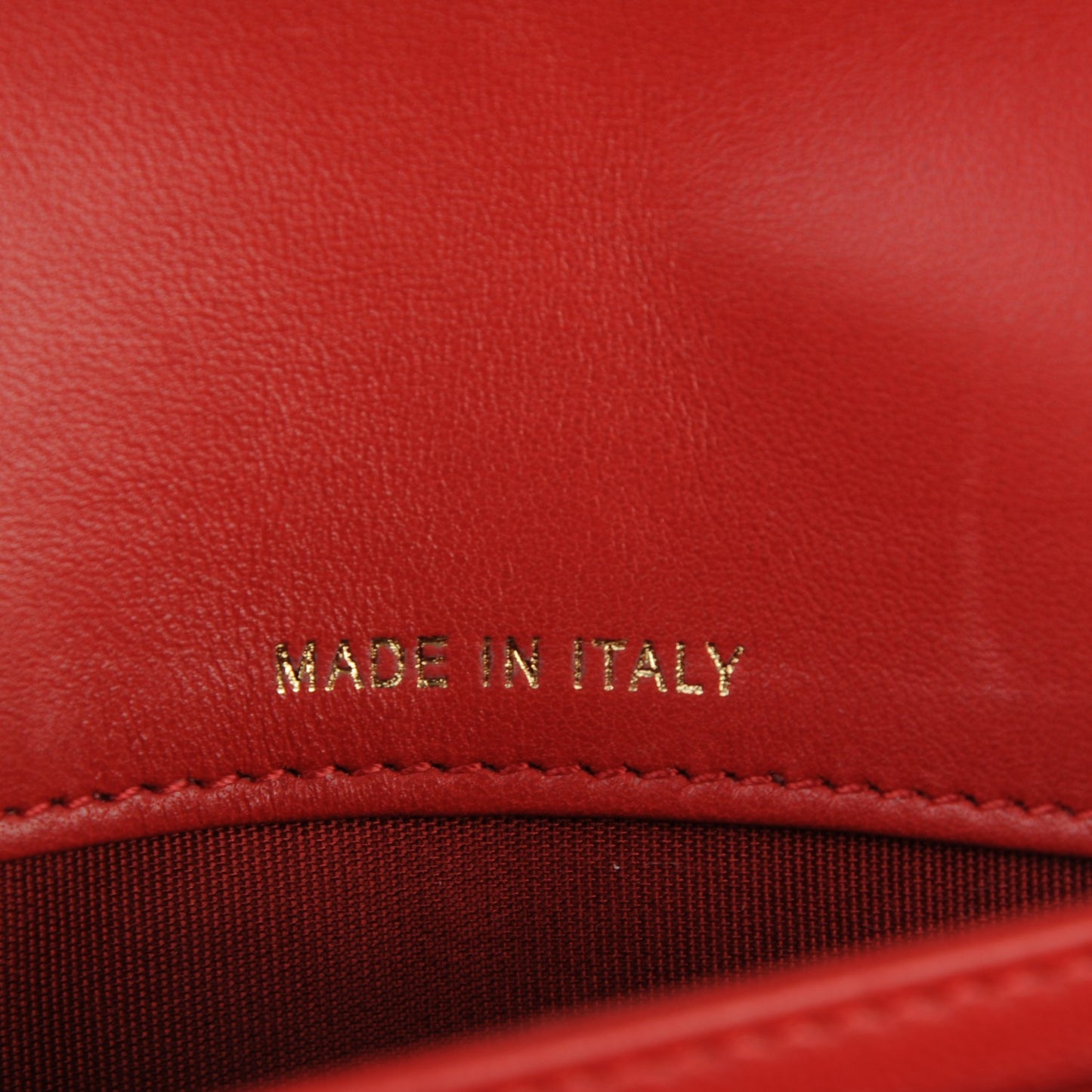 Lambskin Quilted Boy Wallet On Removable Chain WOC Red