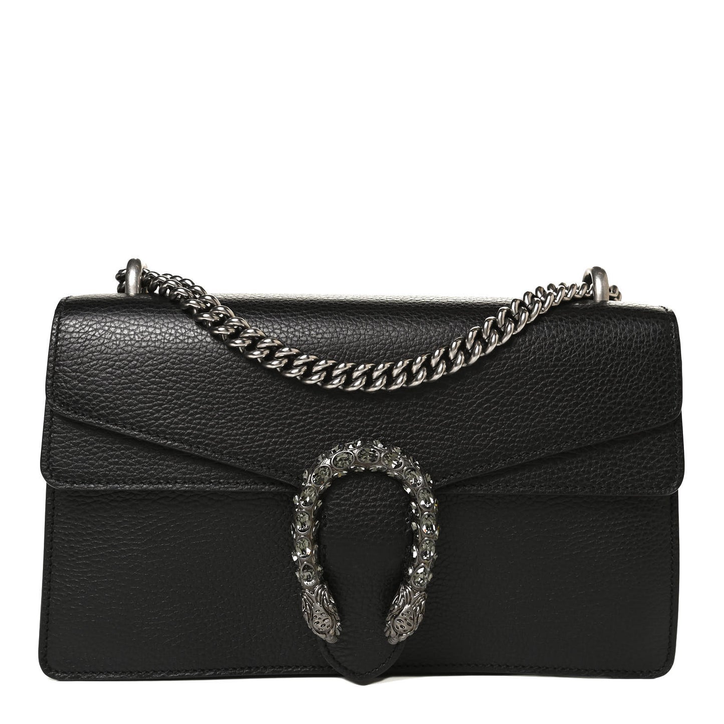 Pebbled Calfskin Small Dionysus Shoulder Bag Black