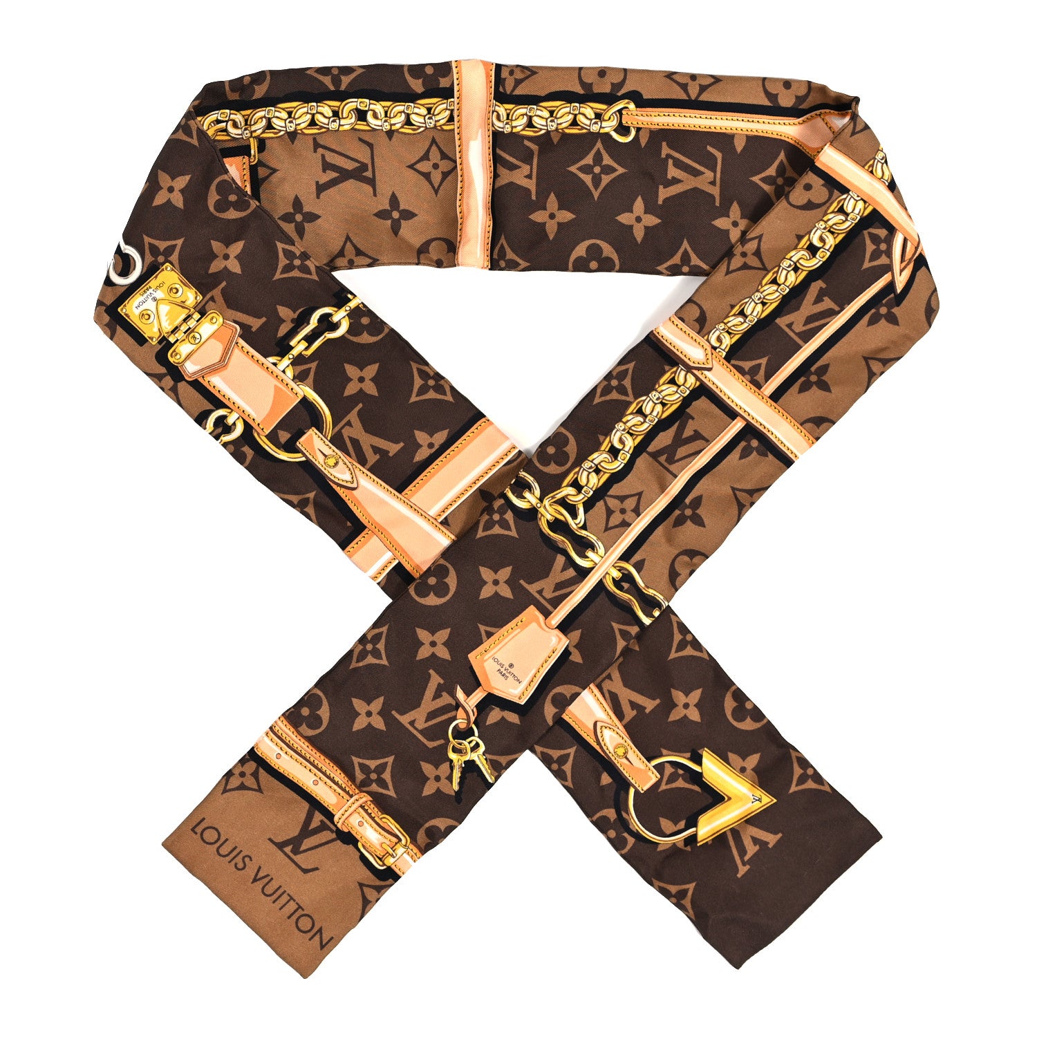 Louis Vuitton Silk Monogram Confidential Bandeau Brown 1 of 3