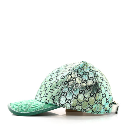 Gucci Silk Blend Jacquard Monogram Santa Barbara Baseball Hat XL Green Black Radiant 6 of 12