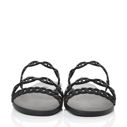 Hermes Rubber Chaine d'Ancre Rivage Sandals 37 Black 2 of 8