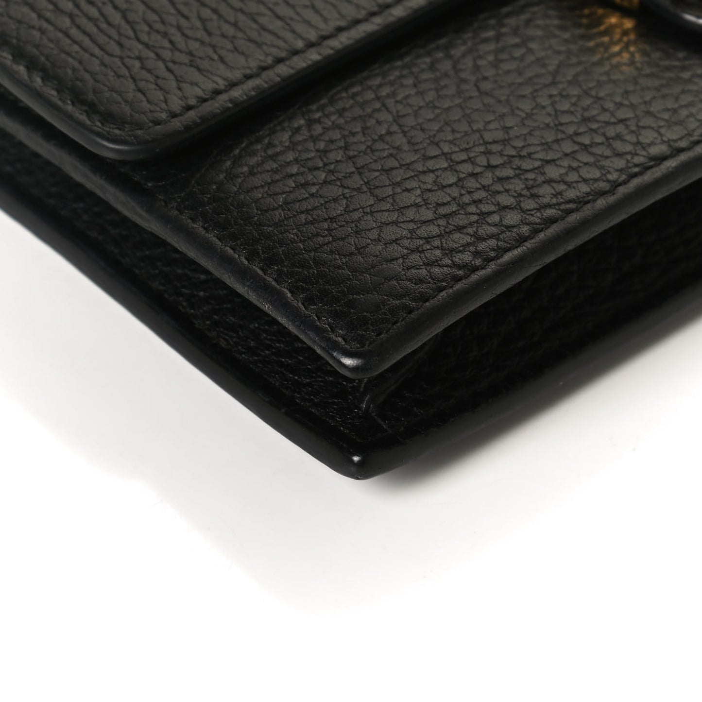 Dollar Calfskin Interlocking G Chain Wallet Black