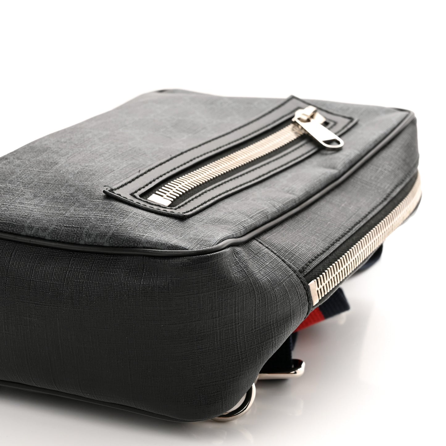 GG Supreme Monogram Web Belt Bag Black Grey